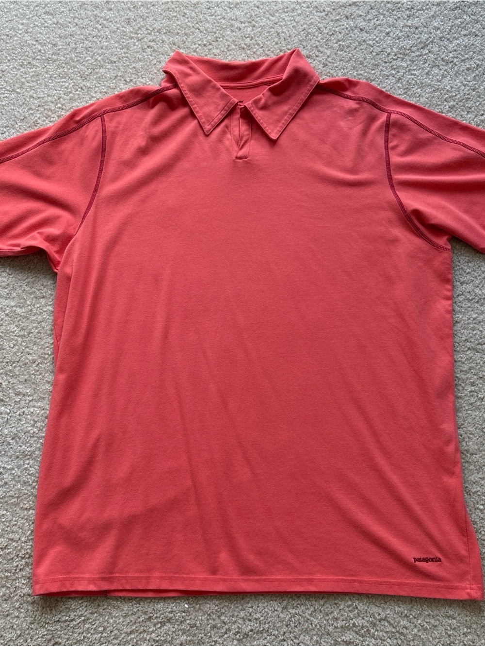 Patagonia Polo Shirt XL Salmon Mens Short Sleeve